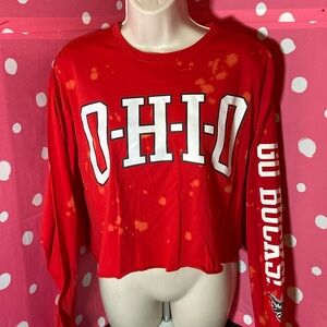 NWT VS PINK OSU BUCKS long sleeve small crop top